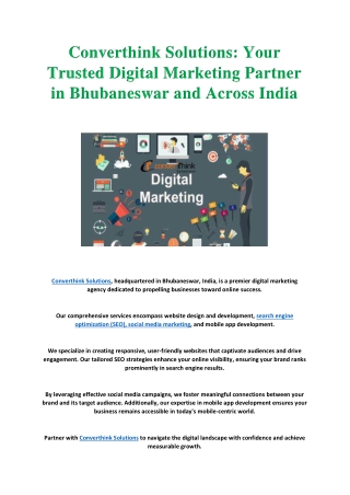 Converthink Solutions Your Trusted Digital Marketing Partner in Bhubaneswar and Across India