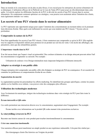 Les secrets d’une PLV réussie dans le secteur alimentaire