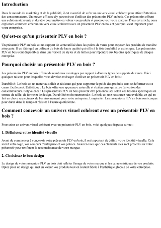 Comment créer un univers visuel cohérent avec un présentoir PLV en bois