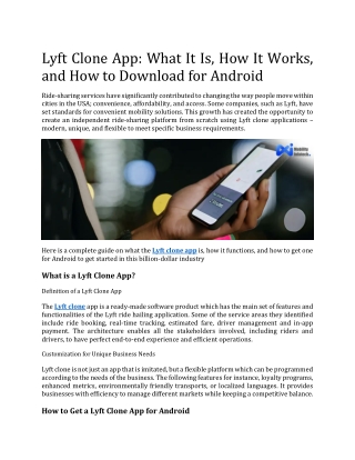 Lyft Clone App: What It Is, How It Works, and How to Download for Android