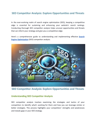 SEO Competitor Analysis: Explore Opportunities and Threats