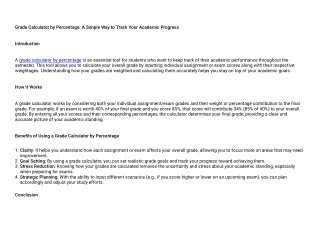Grade Calculator by Percentage: A Simple Way to Track Your Academic Progress