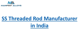 SS Threaded Rod Manufacturer in India