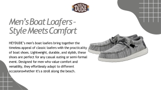 Men’s Boat Loafers – Style Meets Comfort