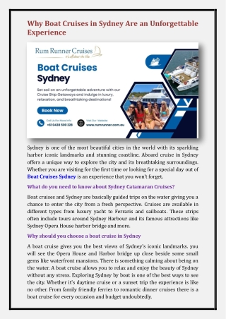 Boat Cruises Sydney