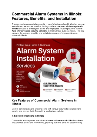 Commercial Alarm Systems in Illinois