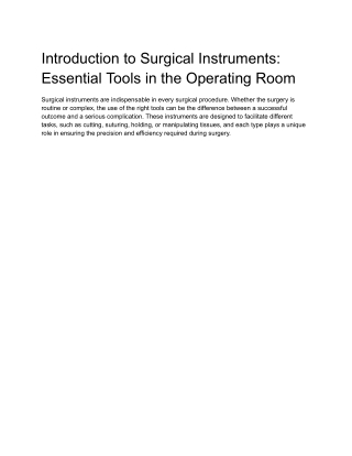 Introduction to Surgical Instruments_ Essential Tools in the Operating Room