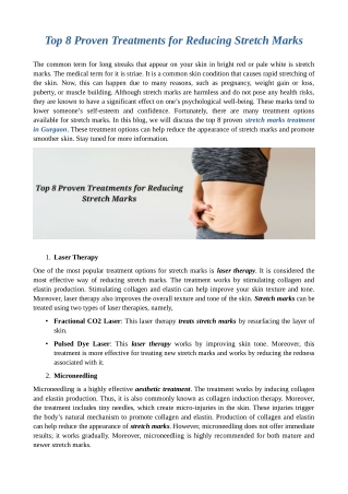 Top 8 Proven Treatments for Reducing Stretch Marks