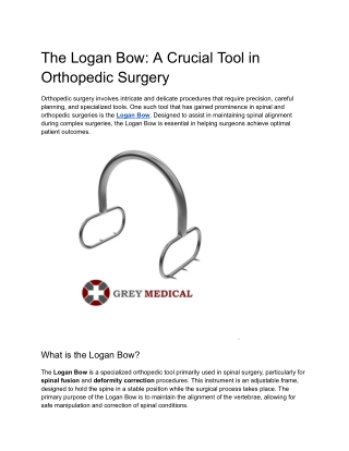 The Logan Bow_ A Crucial Tool in Orthopedic Surgery