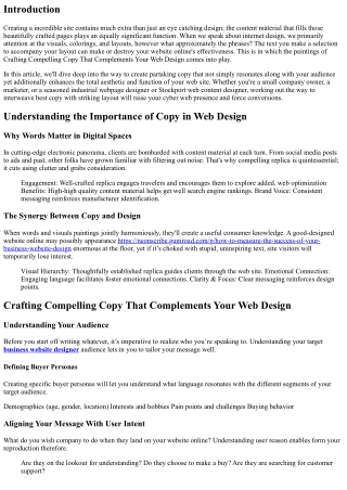 Crafting Compelling Copy That Complements Your Web Design