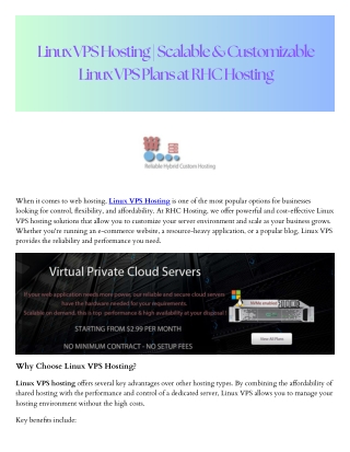 Linux Vps Hosting