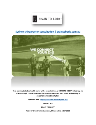Sydney chiropractor consultation | braintobody.com.au