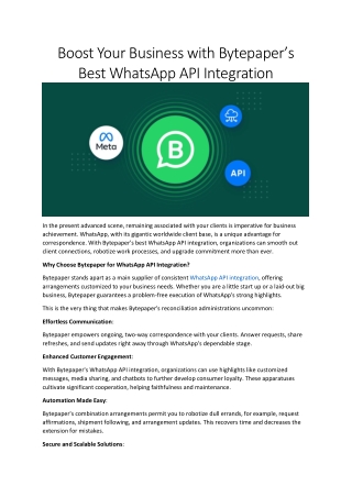 Unlock Seamless Communication with Bytepaper's WhatsApp API Integration