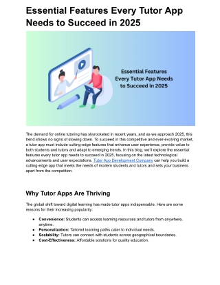 Essential Features Every Tutor App Needs to Succeed in 2025
