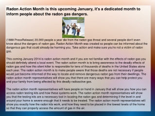 Radon Action Month is this upcoming January