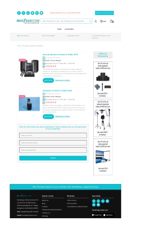 Speakers And Mic Rental In Delhi  For ₹0 Delivery Charges