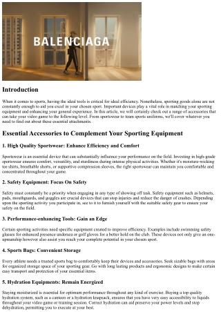 Crucial Devices to Complement Your Sporting Equipment