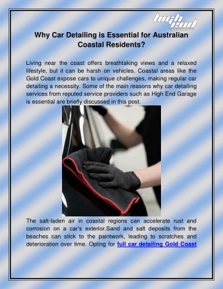 Full car detailing Gold Coast