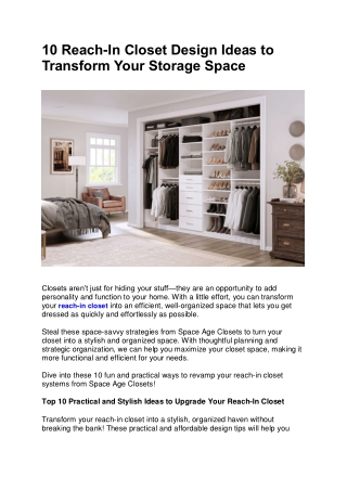 10 Reach-In Closet Design Ideas to Transform Your Storage Space