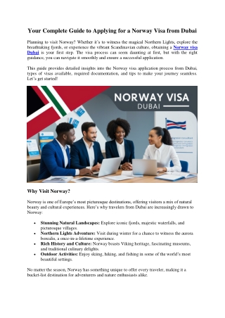 Your Complete Guide to Applying for a Norway Visa from Dubai