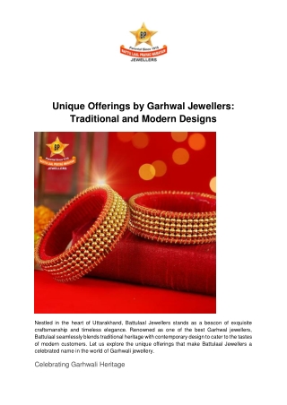 Unique Offerings by Garhwal Jewellers_ Traditional and Modern Designs