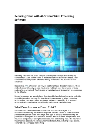Reducing Fraud with AI-Driven Claims Processing Software