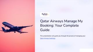 Qatar Airways Manage My Booking- Your Complete Guide.