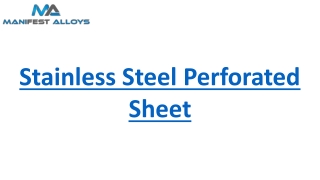 Stainless Steel Perforated Sheet