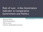 Rule of Law: A Key Governance Indicator in Comparative Government and Politics