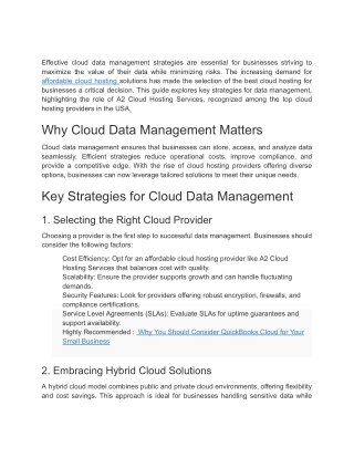 Top Cloud Data Management Strategies for Scaling Your Business in 2025