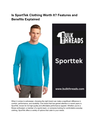 Maximize Performance with SportTek Apparel from Bulk Threads