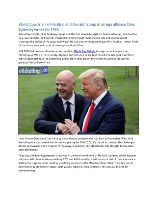 World Cup: Gianni Infantino and Donald Trump in an ego alliance Clive Tyldesley