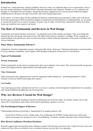 The Role of Testimonials and Reviews in Web Design