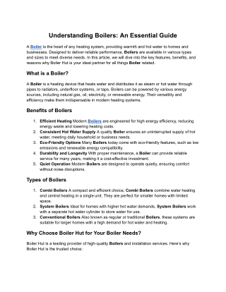 Understanding Boilers_ An Essential Guide