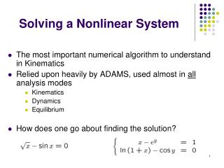 Solving a Nonlinear System