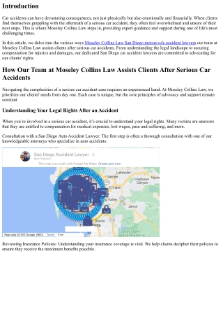 How Our Team at Moseley Collins Law Assists Clients After Serious Car Accidents