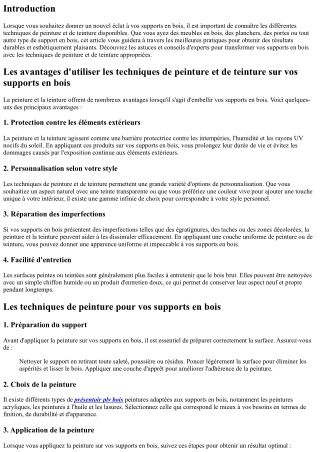 Les techniques de peinture et de teinture pour vos supports en bois