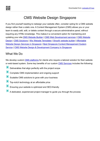 CMS website design singapore