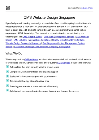 CMS website design singapore