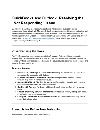 QuickBooks and Outlook_ Resolving the “Not Responding” Issue