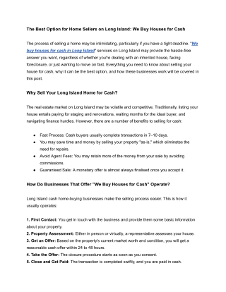 We buy houses for cash in Long Island