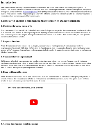 Caisse à vin en bois : comment la transformer en étagère originale