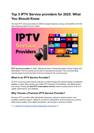 Top 5 IPTV Service providers for 2025_ What You Should Know
