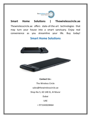 Smart Home Solutions  Thewirelesscircle.ae