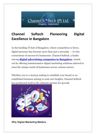 Channel Softech Pioneering Digital Excellence in Bangalore