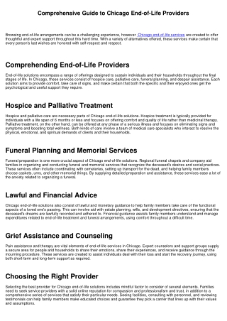 Comprehensive Guide to Chicago End-of-Life Solutions