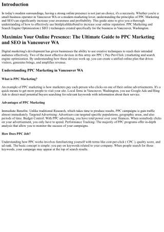 The Best Guide to PPC Marketing and SEO in Vancouver, Washington: The Ultimate G