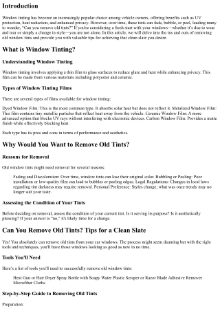 “Can You Remove Old Tints? Tips for a Clean Slate”