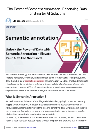 The Power of Semantic Annotation Enhancing Data for Smarter AI Solutions