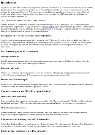 La PLV saisonnière : booster vos ventes pendant les fêtes